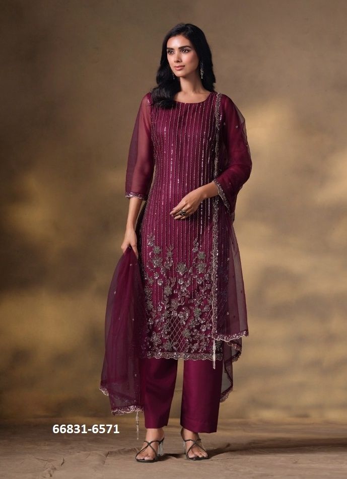 ARUSHA - Catalog # 66831 (Set of 6 Readymade Salwar Suits) ARUSHA - Catalog # 66831 (Set of 6 Readymade Salwar Suits)