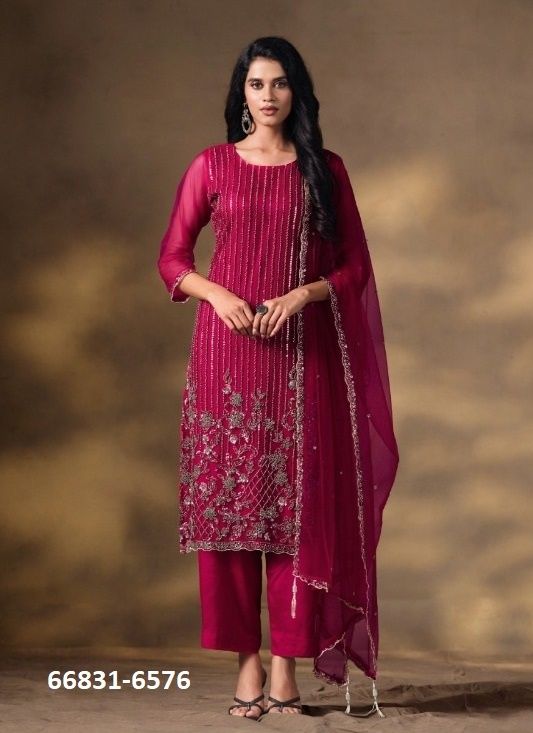 ARUSHA - Catalog # 66831 (Set of 6 Readymade Salwar Suits) ARUSHA - Catalog # 66831 (Set of 6 Readymade Salwar Suits)