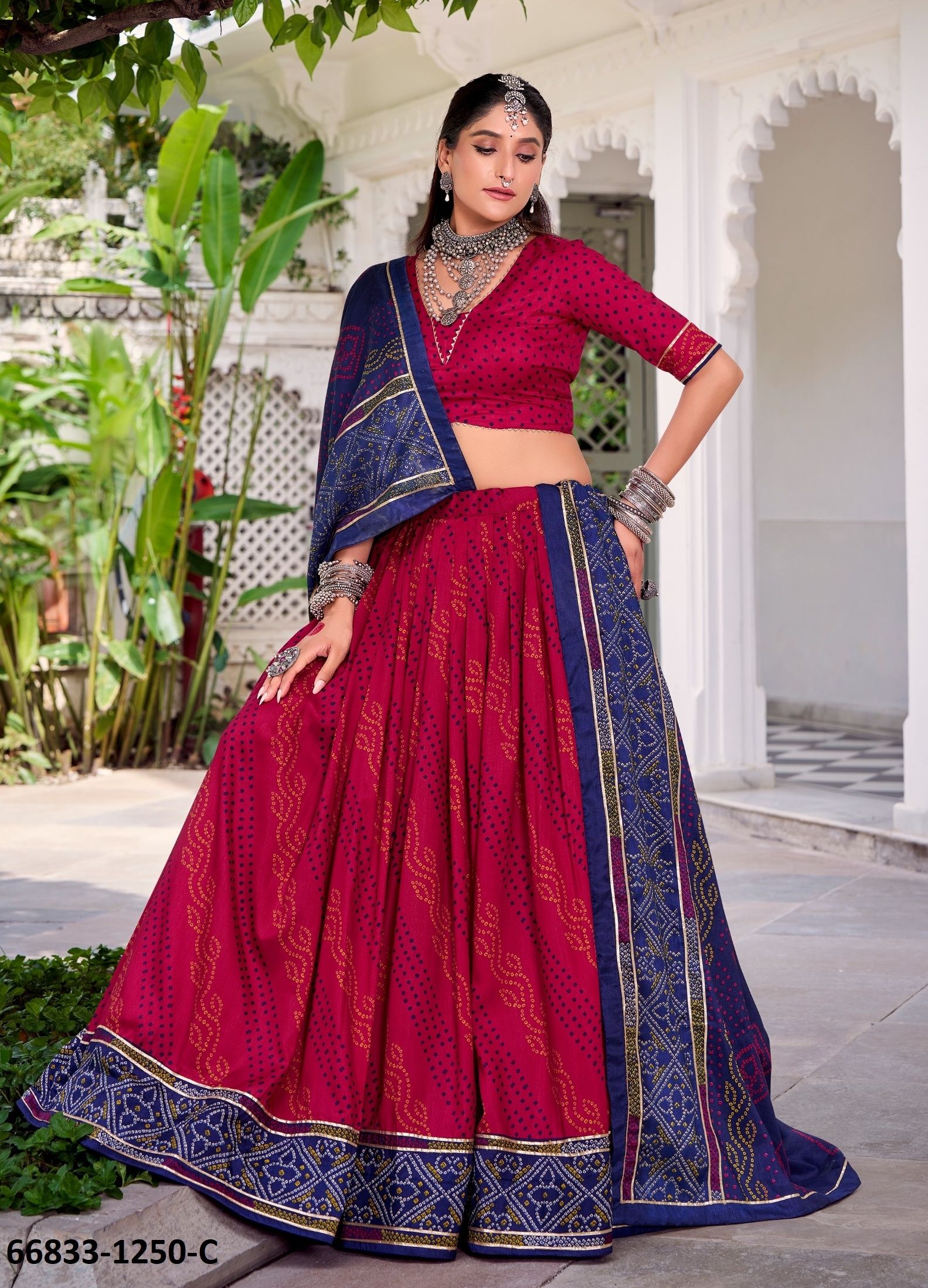 GAURI 1250 - Catalog # 66833 (Set of 3 Semi-Stitched Lehengas)
