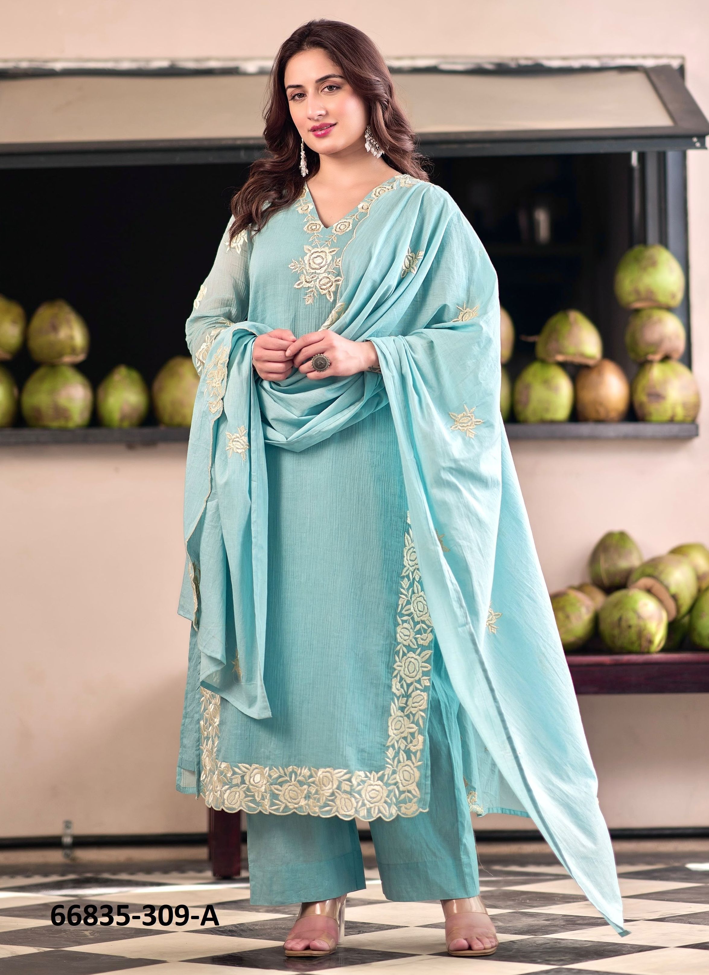 DESIGN 309 - Catalog # 66835 (Set of 2 Readymade Salwar Suits) DESIGN 309 - Catalog # 66835 (Set of 2 Readymade Salwar Suits)