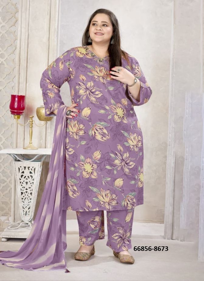 PLUS-SIZE GLORY 3 - Catalog # 66856 (Set of 3 Readymade Salwar Suits)