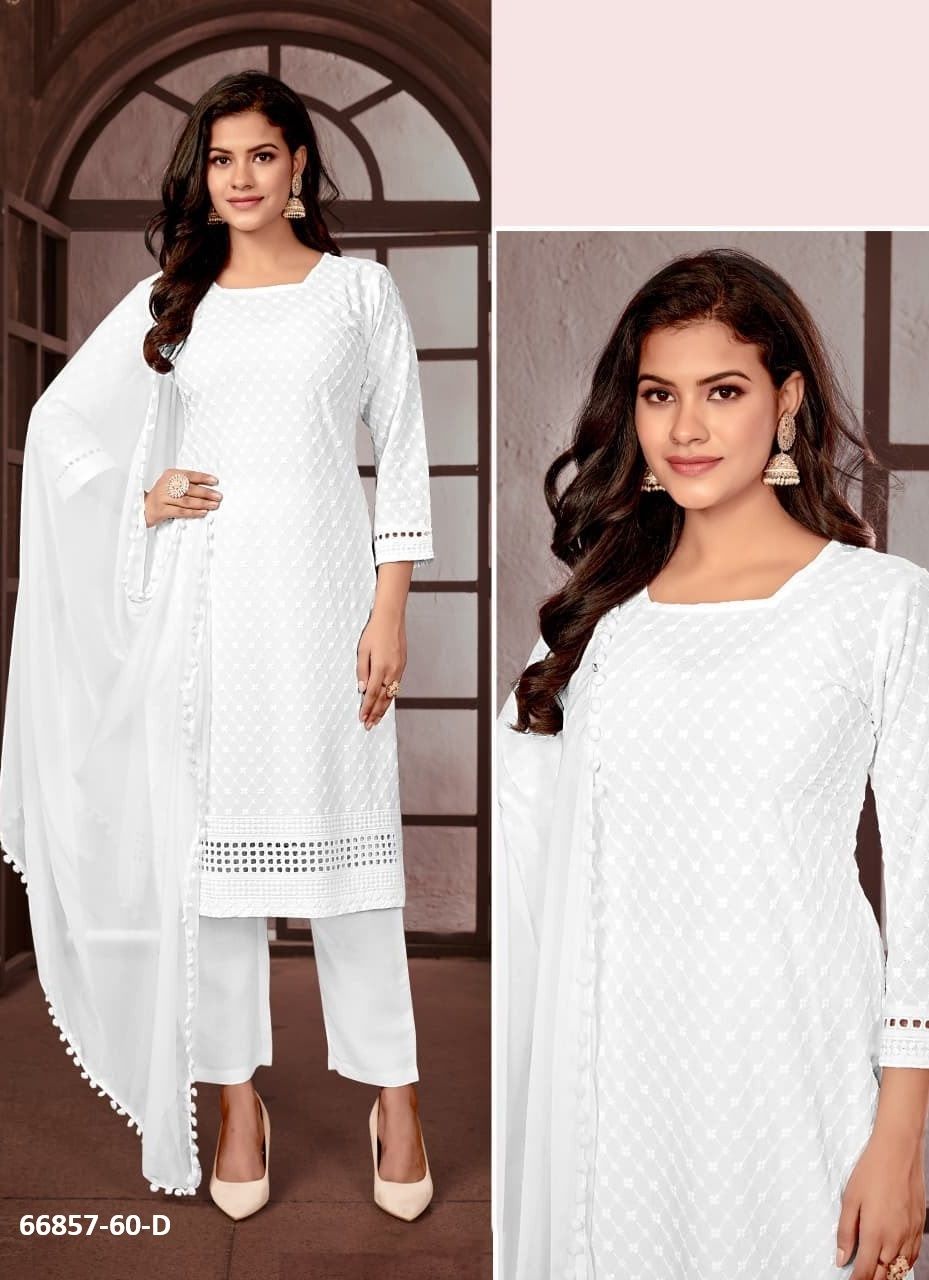 DESIGN P60 - Catalog # 66857 (Set of 4 SIZE-SETS [Readymade Salwar Suits])