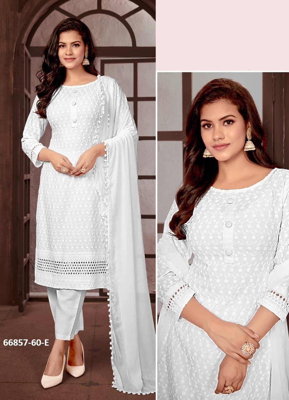 DESIGN P60 - Catalog # 66857 (Set of 4 SIZE-SETS [Readymade Salwar Suits])