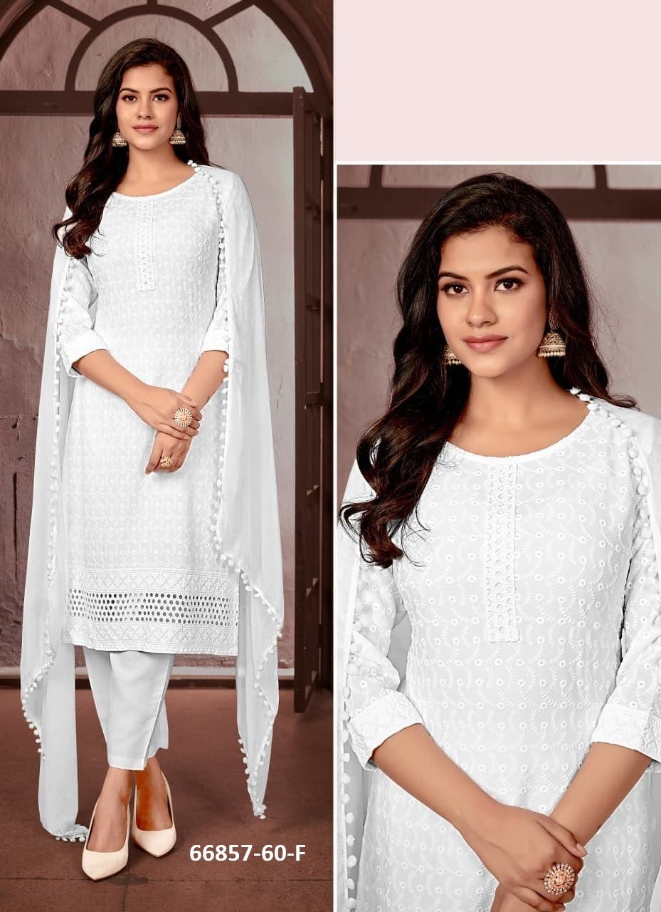 DESIGN P60 - Catalog # 66857 (Set of 4 SIZE-SETS [Readymade Salwar Suits])