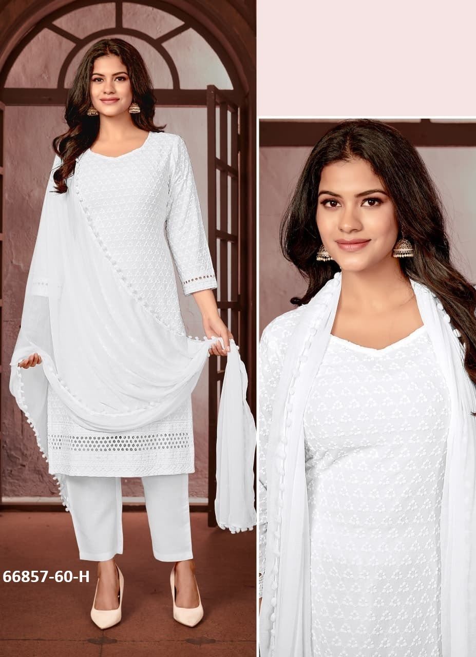 DESIGN P60 - Catalog # 66857 (Set of 4 SIZE-SETS [Readymade Salwar Suits])