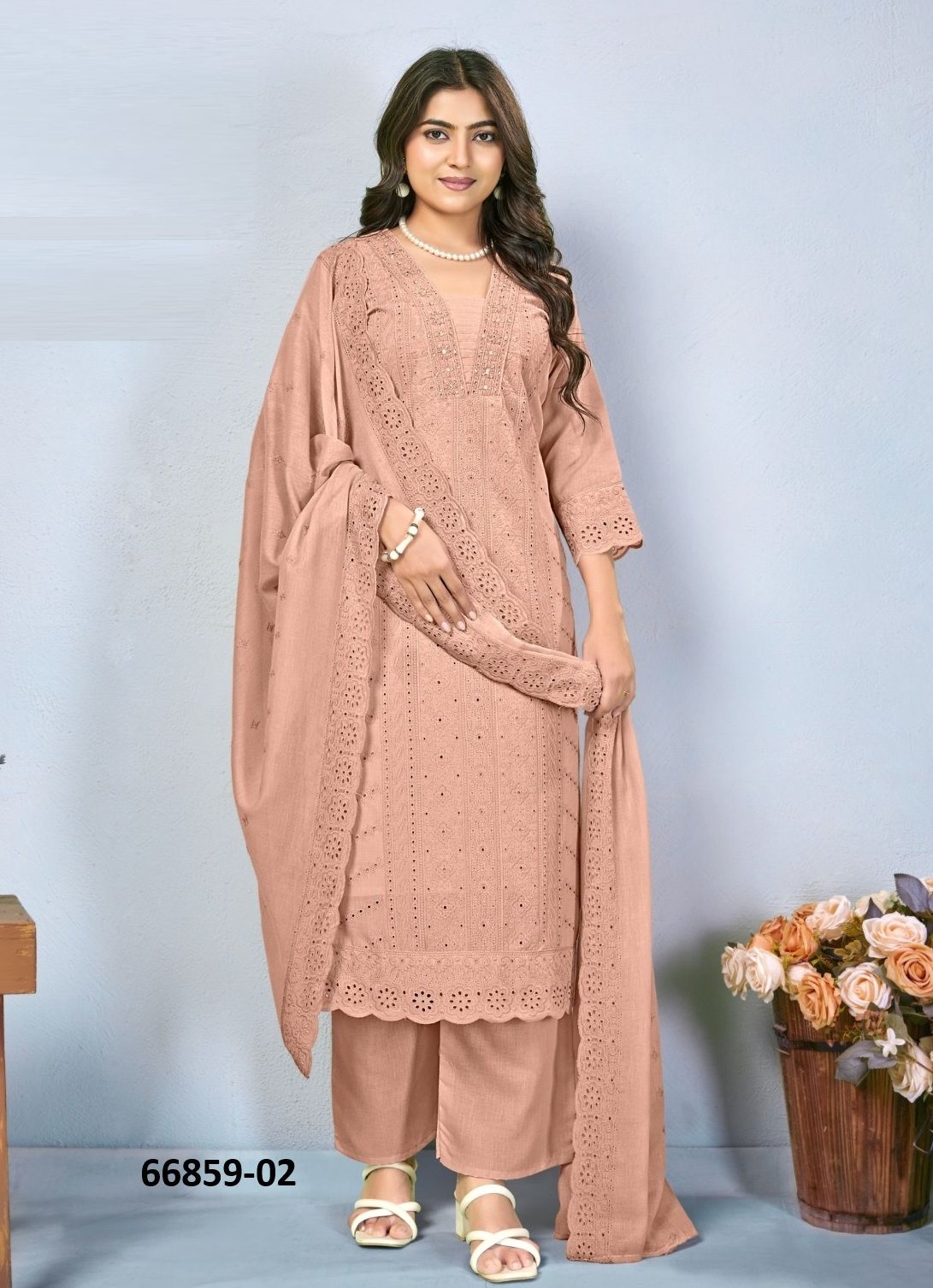 RITIKA - Catalog # 66859 (Set of 4 SIZE-SETS [Readymade Salwar Suits])