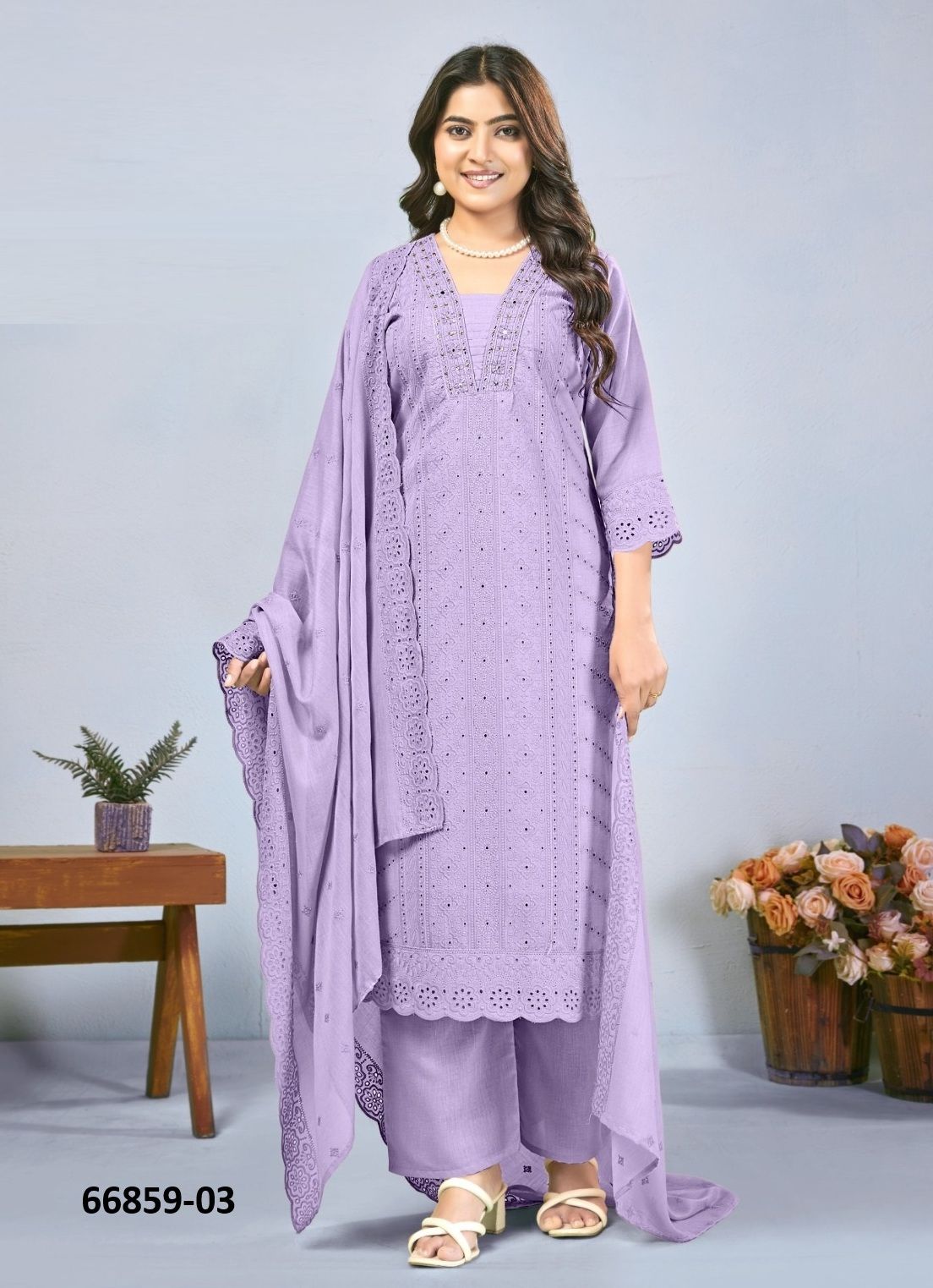 RITIKA - Catalog # 66859 (Set of 4 SIZE-SETS [Readymade Salwar Suits])