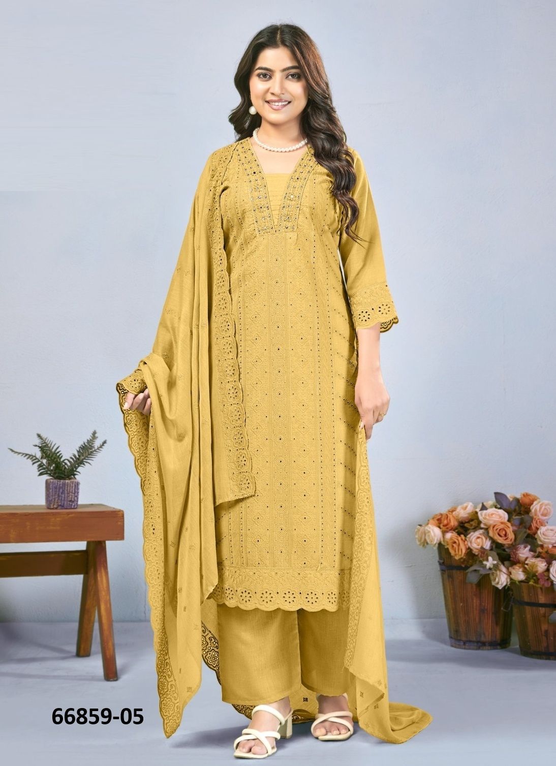 RITIKA - Catalog # 66859 (Set of 4 SIZE-SETS [Readymade Salwar Suits])