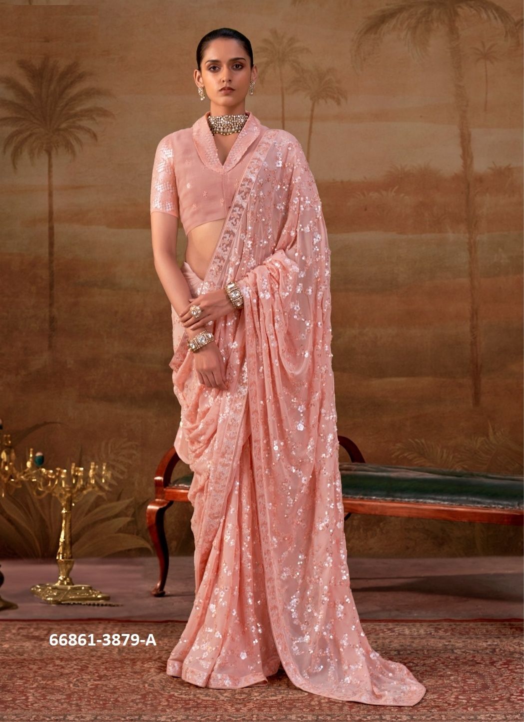 DESIGN 3879 COLORS - Catalog # 66861 (Set of 5 Sarees) DESIGN 3879 COLORS - Catalog # 66861 (Set of 5 Sarees)
