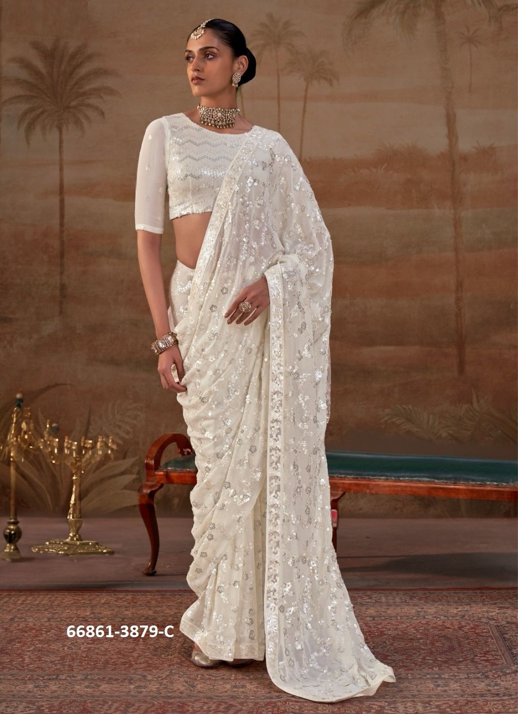 DESIGN 3879 COLORS - Catalog # 66861 (Set of 5 Sarees) DESIGN 3879 COLORS - Catalog # 66861 (Set of 5 Sarees)