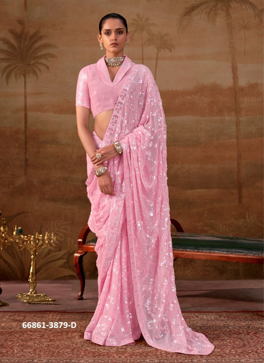 DESIGN 3879 COLORS - Catalog # 66861 (Set of 5 Sarees) DESIGN 3879 COLORS - Catalog # 66861 (Set of 5 Sarees)