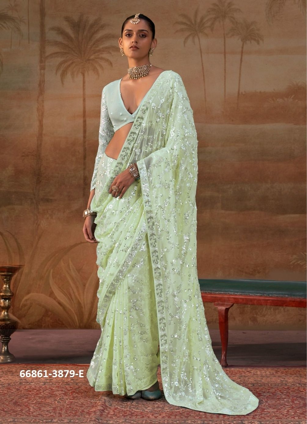 DESIGN 3879 COLORS - Catalog # 66861 (Set of 5 Sarees) DESIGN 3879 COLORS - Catalog # 66861 (Set of 5 Sarees)