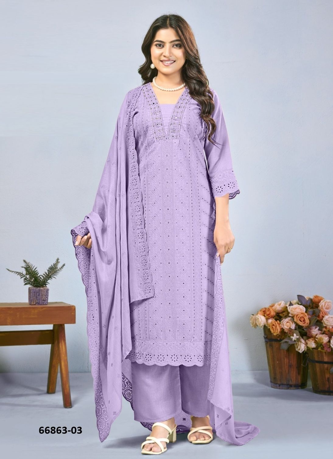 RITIKA - PLUS SIZE - Catalog # 66863 (Set of 3 SIZE-SETS [Readymade Salwar Suits])