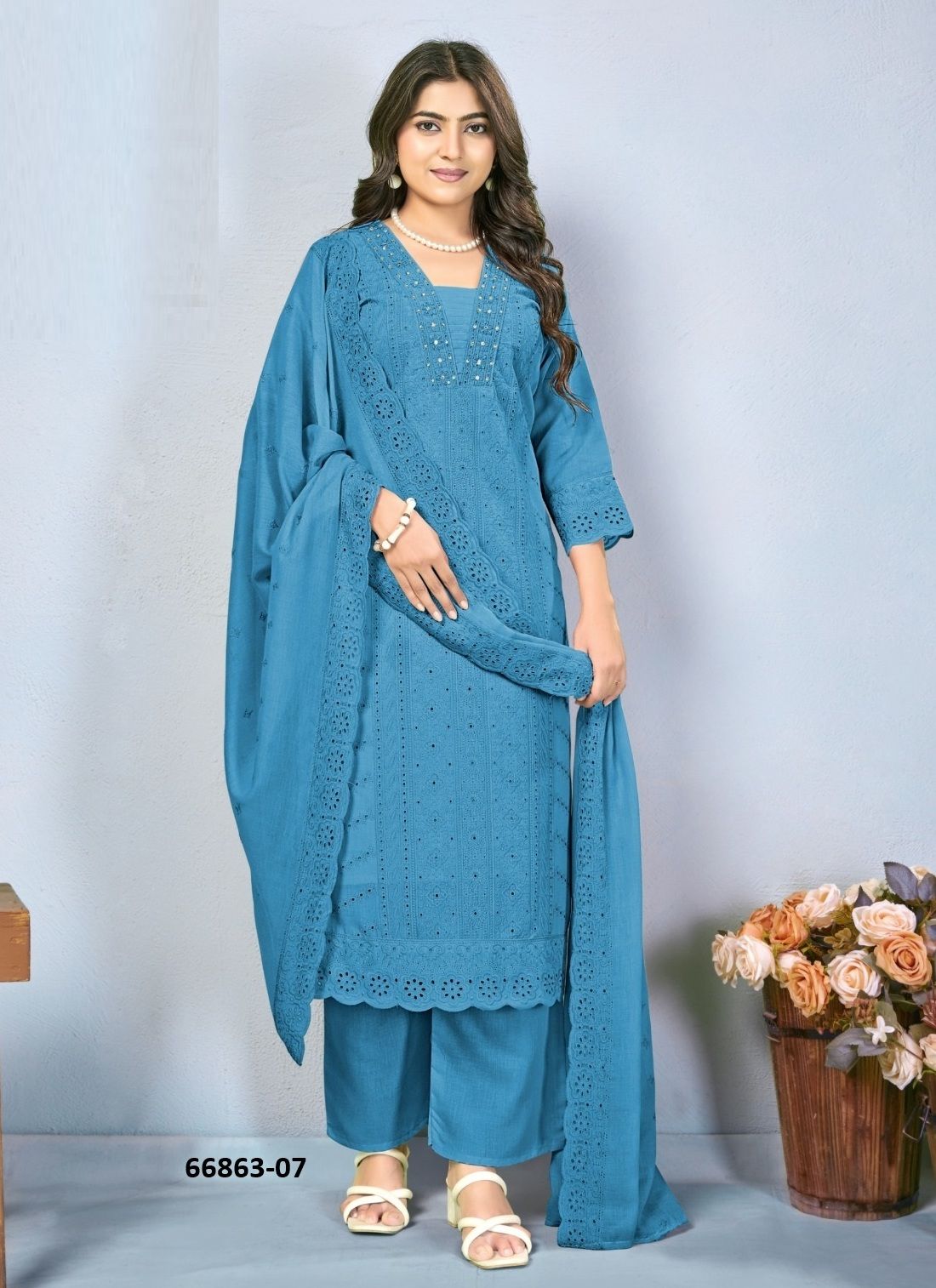 RITIKA - PLUS SIZE - Catalog # 66863 (Set of 3 SIZE-SETS [Readymade Salwar Suits])