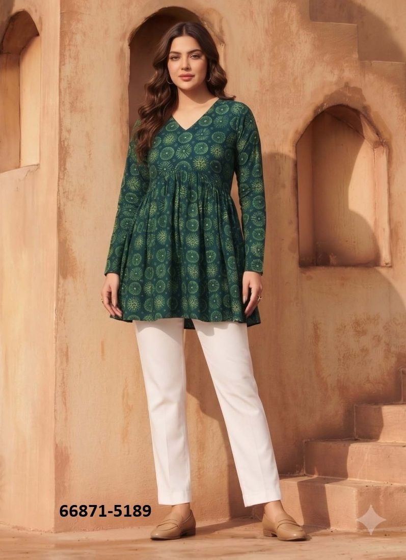 CHARVI - Catalog # 66871 (Set of 6 Readymade Women's Kurtis / Tops) CHARVI - Catalog # 66871 (Set of 6 Readymade Women's Kurtis / Tops)