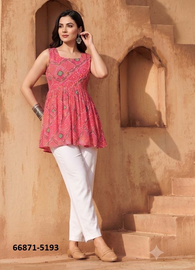 CHARVI - Catalog # 66871 (Set of 6 Readymade Women's Kurtis / Tops) CHARVI - Catalog # 66871 (Set of 6 Readymade Women's Kurtis / Tops)