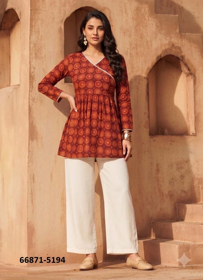 CHARVI - Catalog # 66871 (Set of 6 Readymade Women's Kurtis / Tops) CHARVI - Catalog # 66871 (Set of 6 Readymade Women's Kurtis / Tops)