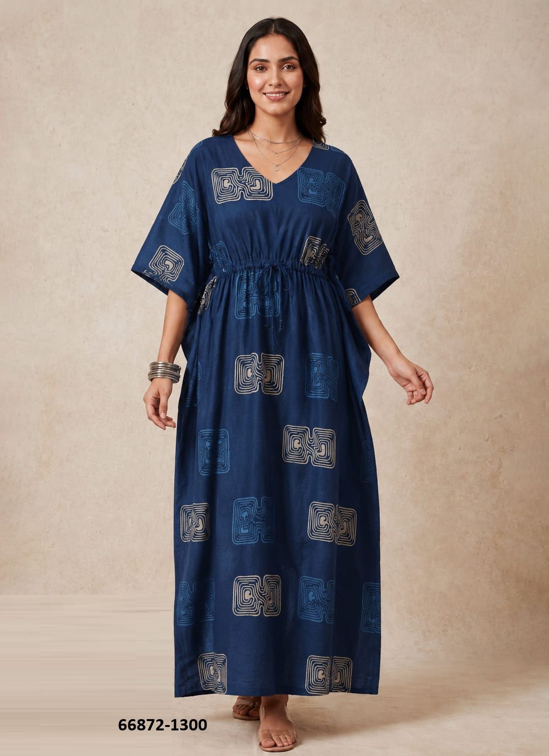 PLUS-SIZE HAND PRINTED COTTONS 6 - Catalog # 66872 (Set of 10 Kaftans / Ponchos) PLUS-SIZE HAND PRINTED COTTONS 6 - Catalog # 66872 (Set of 10 Kaftans / Ponchos)