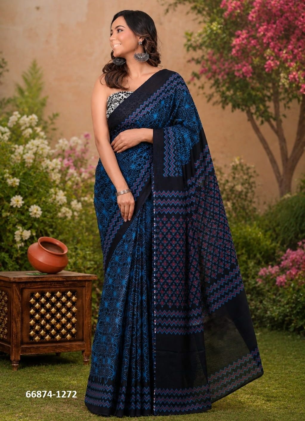 SOFT MUL-MUL WITH BAGRU PRINTS 3 - Catalog # 66874 (Set of 10 Sarees) SOFT MUL-MUL WITH BAGRU PRINTS 3 - Catalog # 66874 (Set of 10 Sarees)
