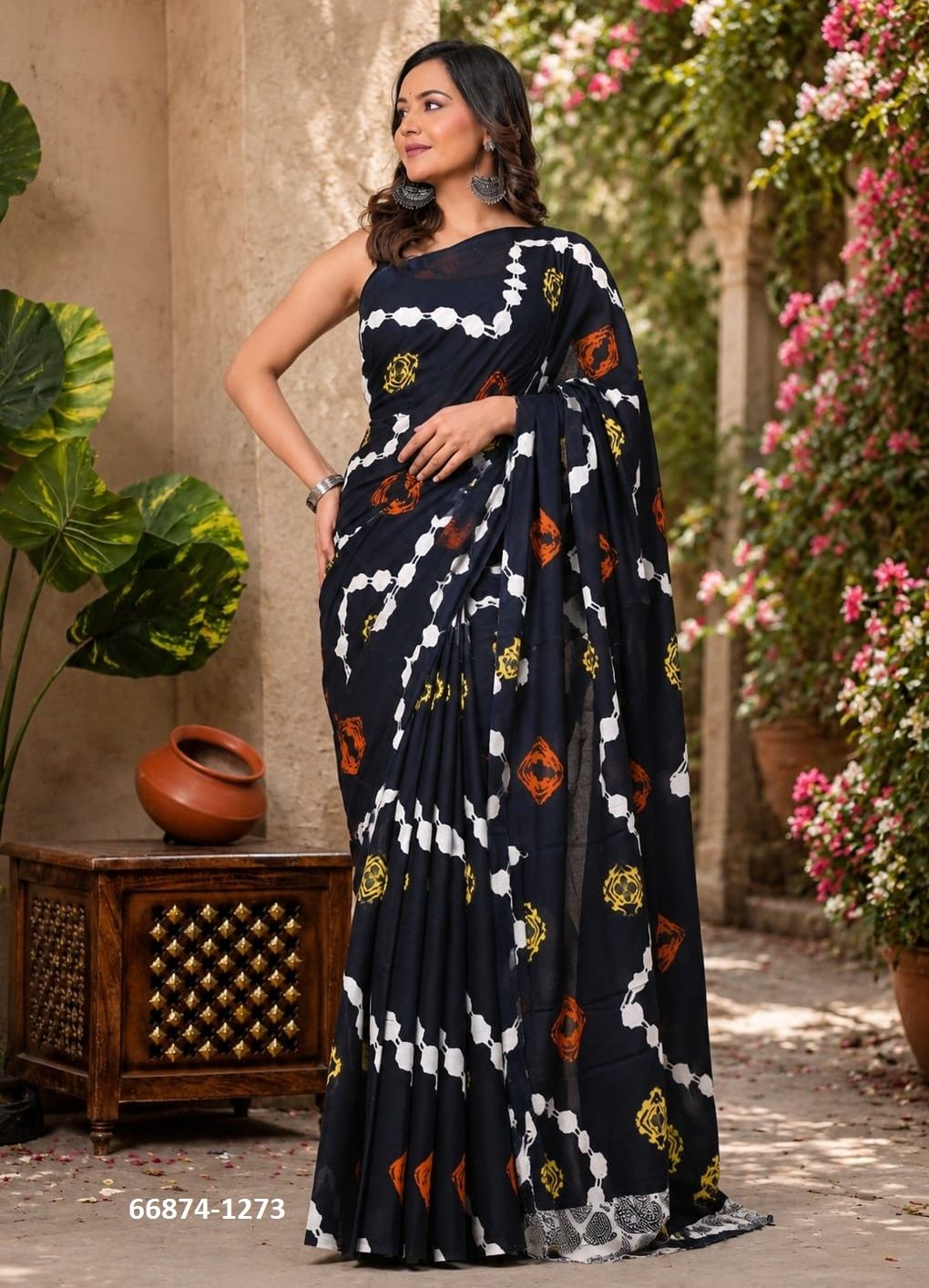 SOFT MUL-MUL WITH BAGRU PRINTS 3 - Catalog # 66874 (Set of 10 Sarees) SOFT MUL-MUL WITH BAGRU PRINTS 3 - Catalog # 66874 (Set of 10 Sarees)