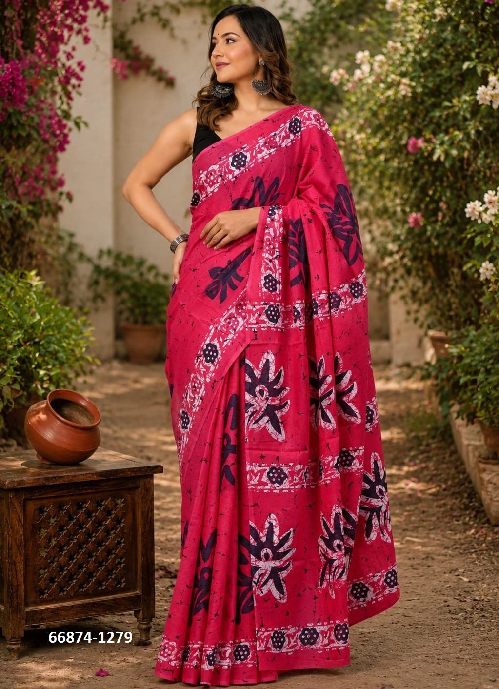 SOFT MUL-MUL WITH BAGRU PRINTS 3 - Catalog # 66874 (Set of 10 Sarees) SOFT MUL-MUL WITH BAGRU PRINTS 3 - Catalog # 66874 (Set of 10 Sarees)
