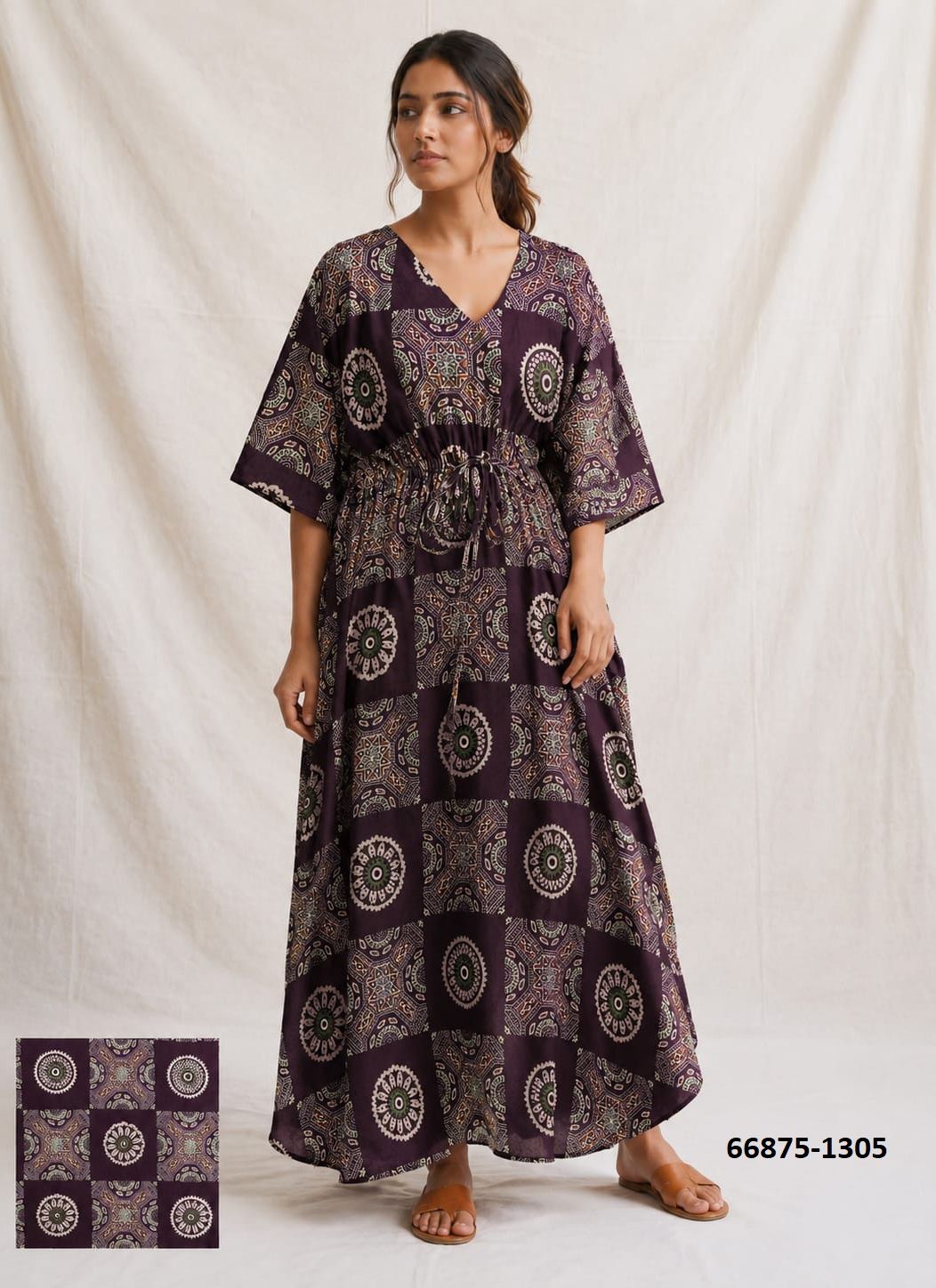 PLUS-SIZE HAND PRINTED COTTONS 7 - Catalog # 66875 (Set of 9 Kaftans / Ponchos) PLUS-SIZE HAND PRINTED COTTONS 7 - Catalog # 66875 (Set of 9 Kaftans / Ponchos)