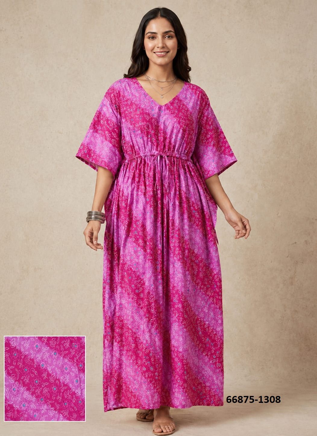 PLUS-SIZE HAND PRINTED COTTONS 7 - Catalog # 66875 (Set of 9 Kaftans / Ponchos) PLUS-SIZE HAND PRINTED COTTONS 7 - Catalog # 66875 (Set of 9 Kaftans / Ponchos)