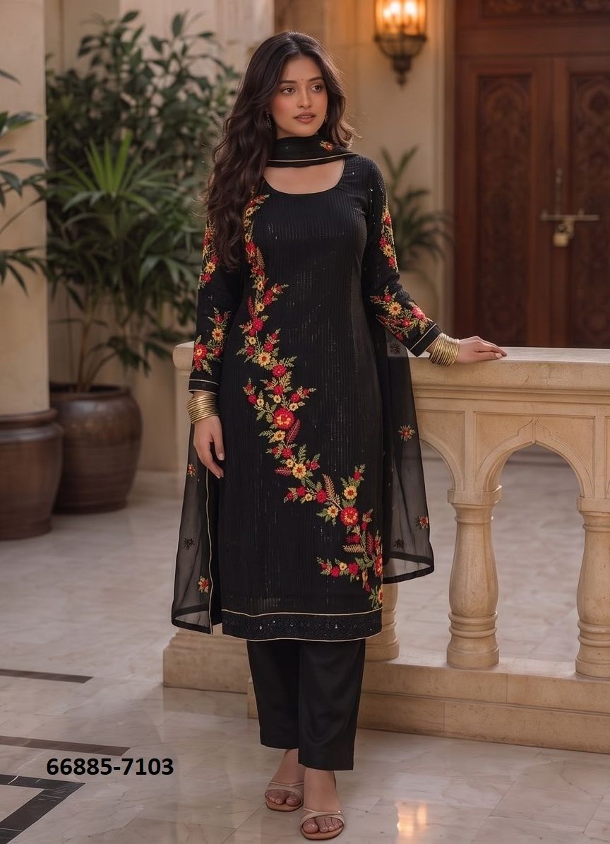 DESIGN 7102 - Catalog # 66885 (Set of 4 Readymade Salwar Suits) DESIGN 7102 - Catalog # 66885 (Set of 4 Readymade Salwar Suits)