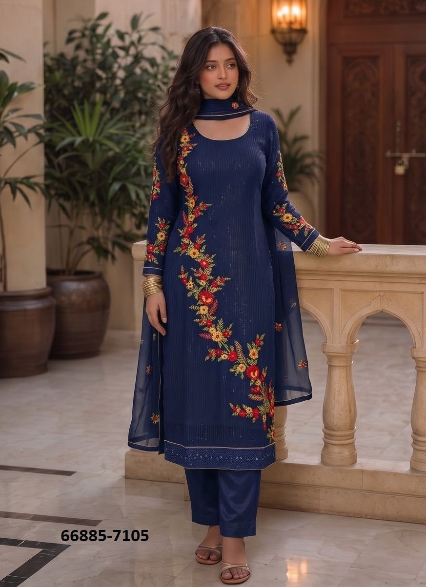 DESIGN 7102 - Catalog # 66885 (Set of 4 Readymade Salwar Suits) DESIGN 7102 - Catalog # 66885 (Set of 4 Readymade Salwar Suits)
