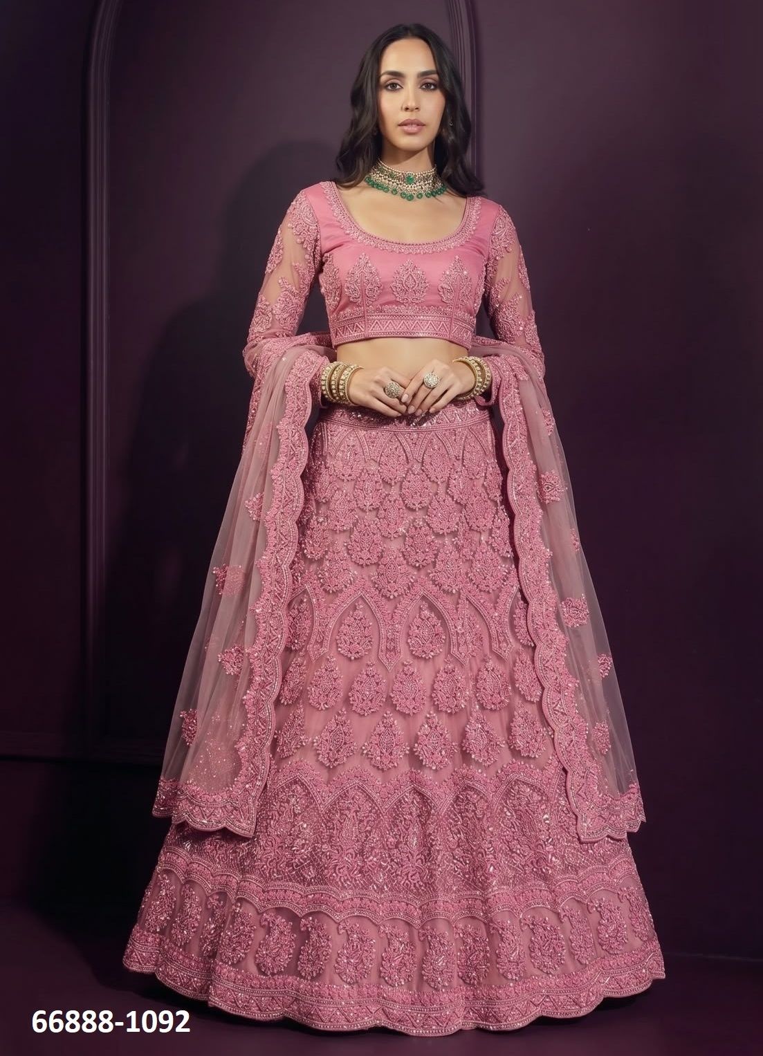 DESIGN 1091 - Catalog # 66888 (Set of 5 Semi-Stitched Lehengas) DESIGN 1091 - Catalog # 66888 (Set of 5 Semi-Stitched Lehengas)