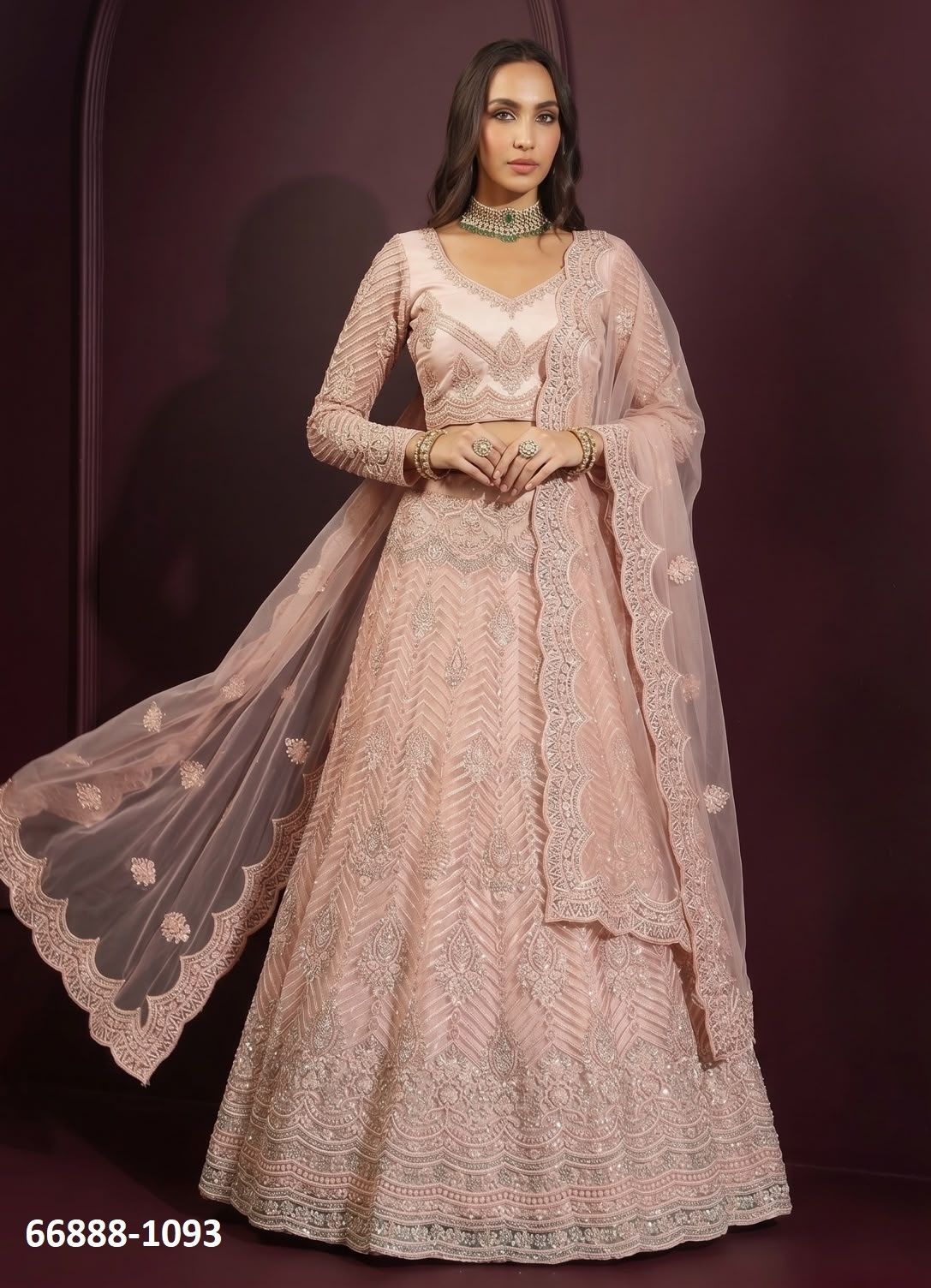 DESIGN 1091 - Catalog # 66888 (Set of 5 Semi-Stitched Lehengas) DESIGN 1091 - Catalog # 66888 (Set of 5 Semi-Stitched Lehengas)