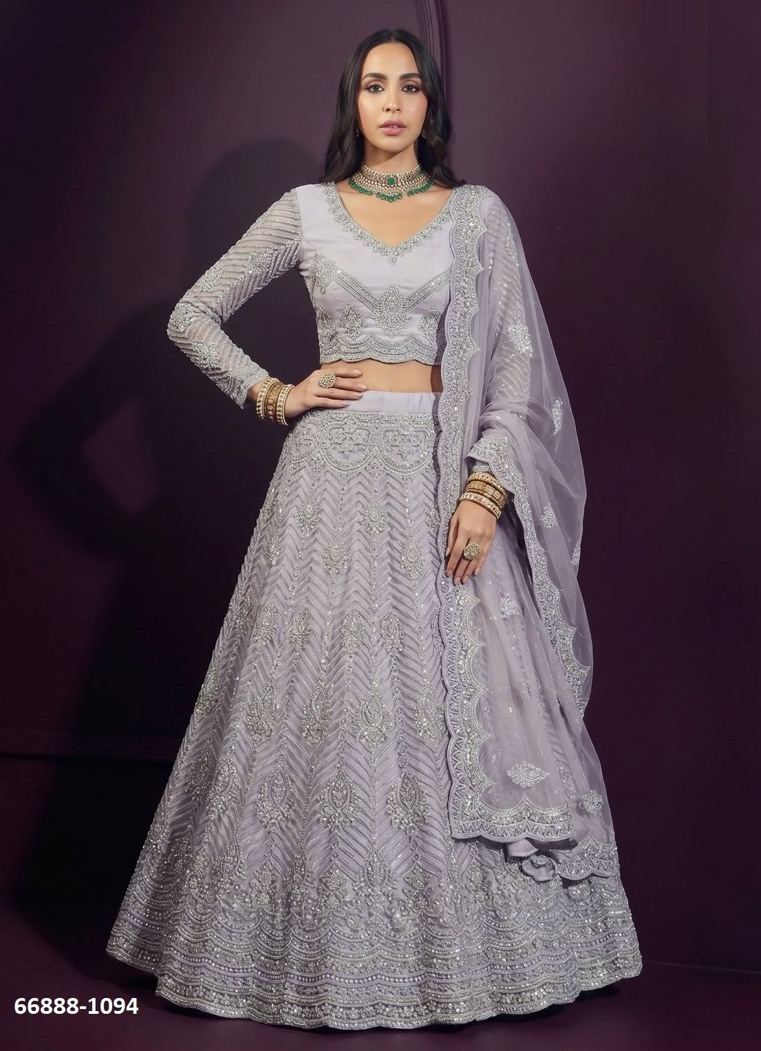 DESIGN 1091 - Catalog # 66888 (Set of 5 Semi-Stitched Lehengas) DESIGN 1091 - Catalog # 66888 (Set of 5 Semi-Stitched Lehengas)