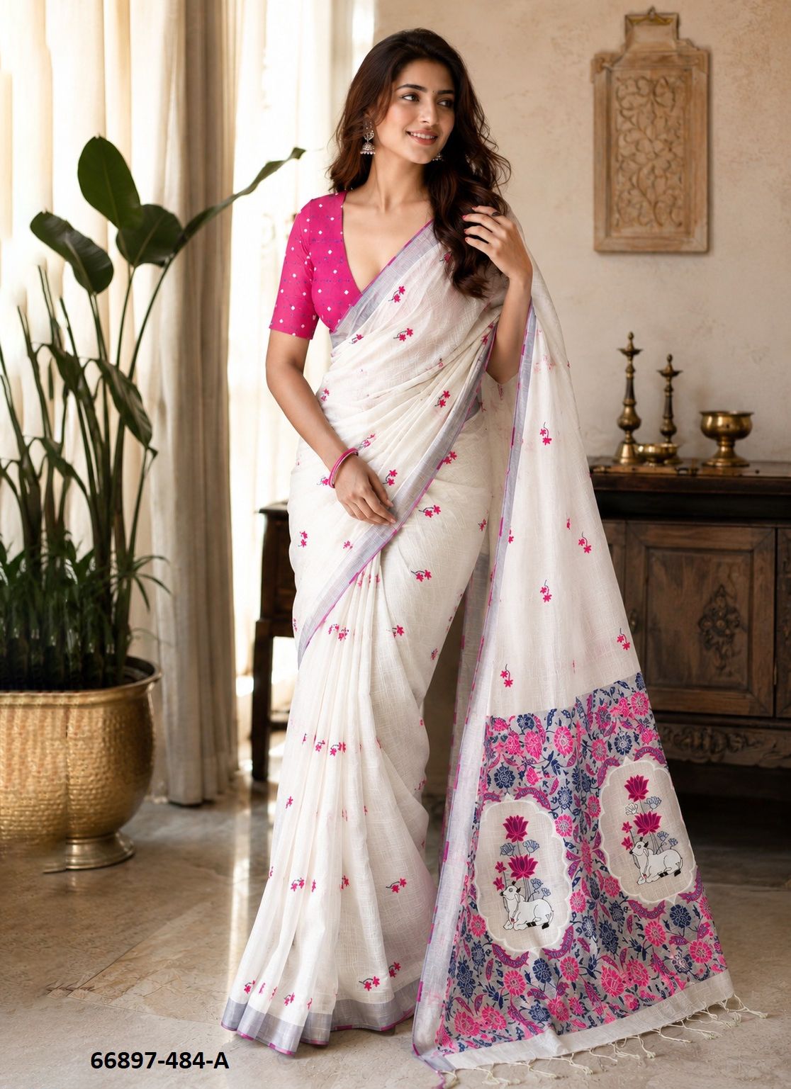 SERIES 484 - Catalog # 66897 (Set of 6 Sarees) SERIES 484 - Catalog # 66897 (Set of 6 Sarees)
