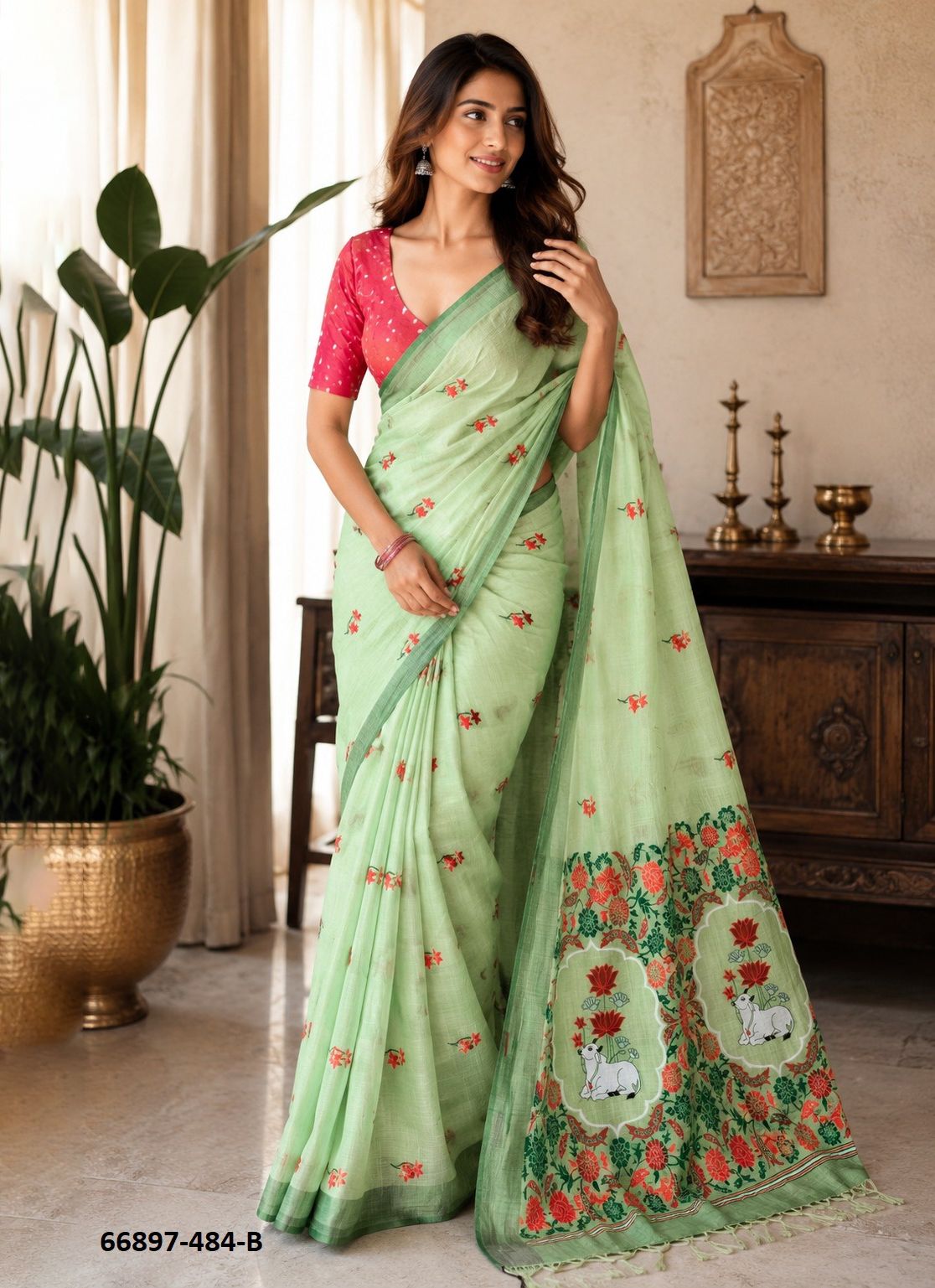 SERIES 484 - Catalog # 66897 (Set of 6 Sarees) SERIES 484 - Catalog # 66897 (Set of 6 Sarees)