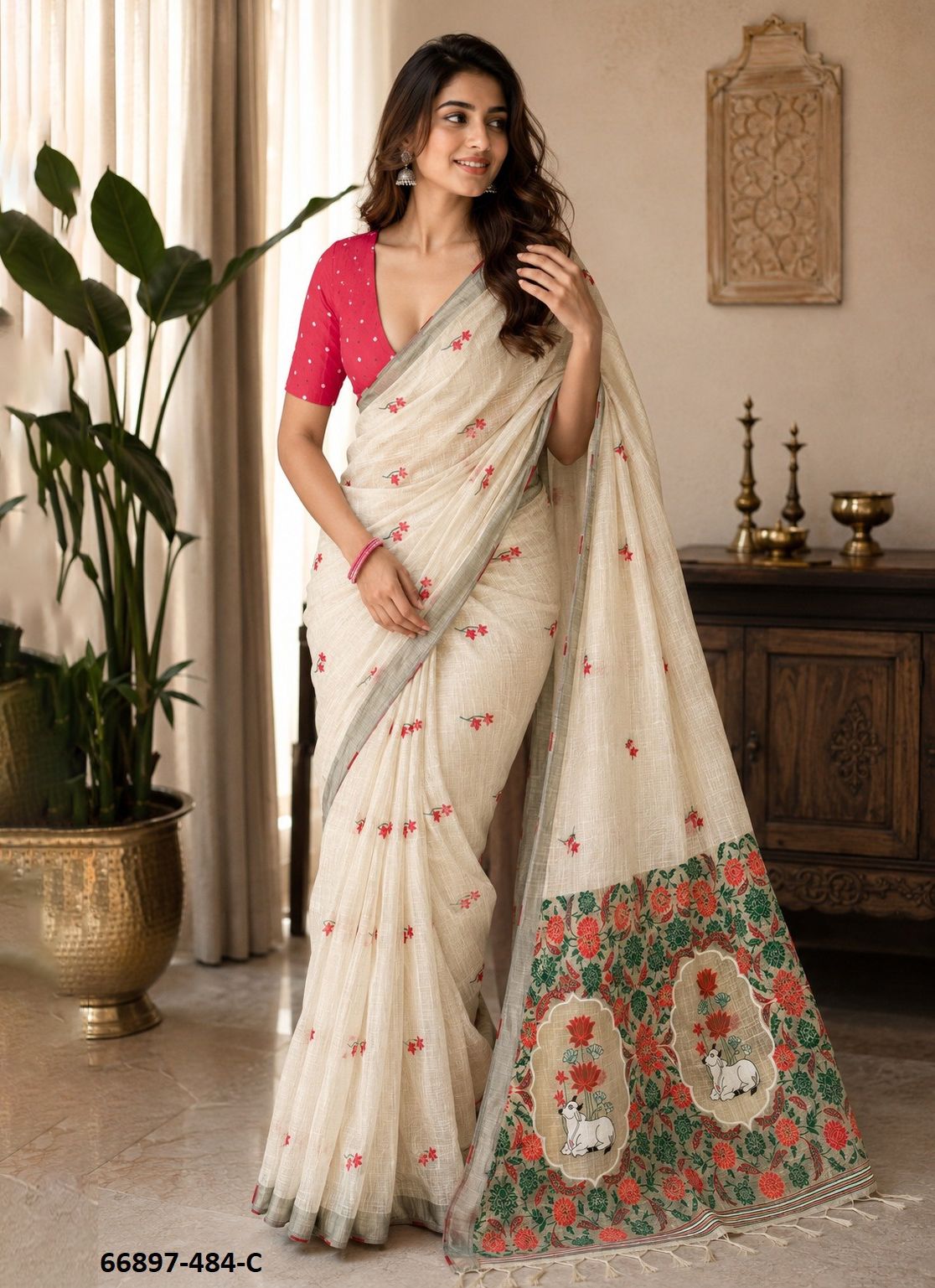 SERIES 484 - Catalog # 66897 (Set of 6 Sarees) SERIES 484 - Catalog # 66897 (Set of 6 Sarees)