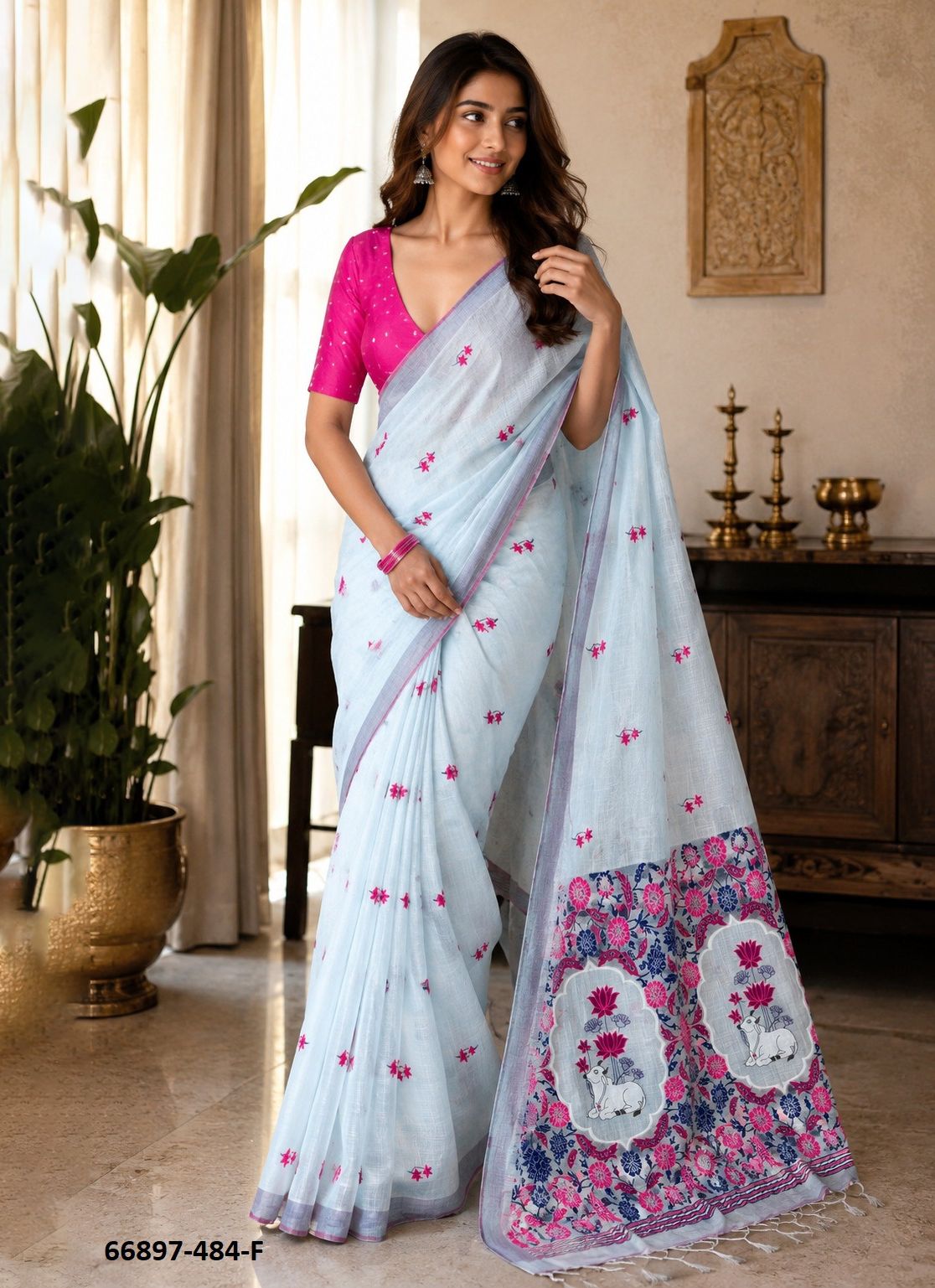 SERIES 484 - Catalog # 66897 (Set of 6 Sarees) SERIES 484 - Catalog # 66897 (Set of 6 Sarees)