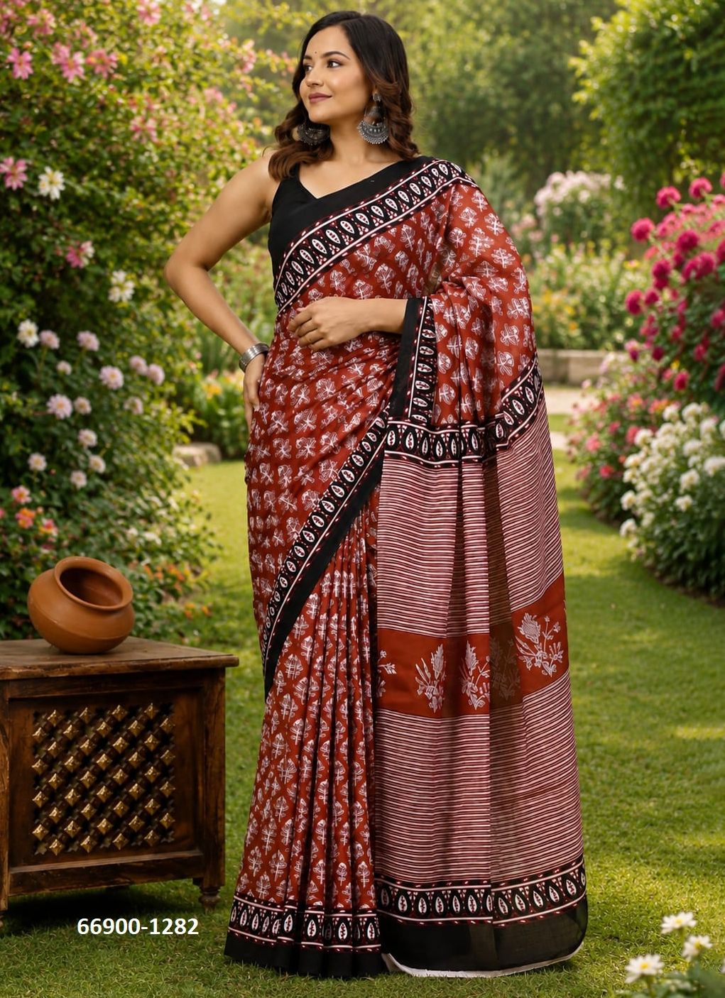 PURE MULMUL COTTON BAGRU PRINTS 10 - Catalog # 66900 (Set of 10 Sarees) PURE MULMUL COTTON BAGRU PRINTS 10 - Catalog # 66900 (Set of 10 Sarees)