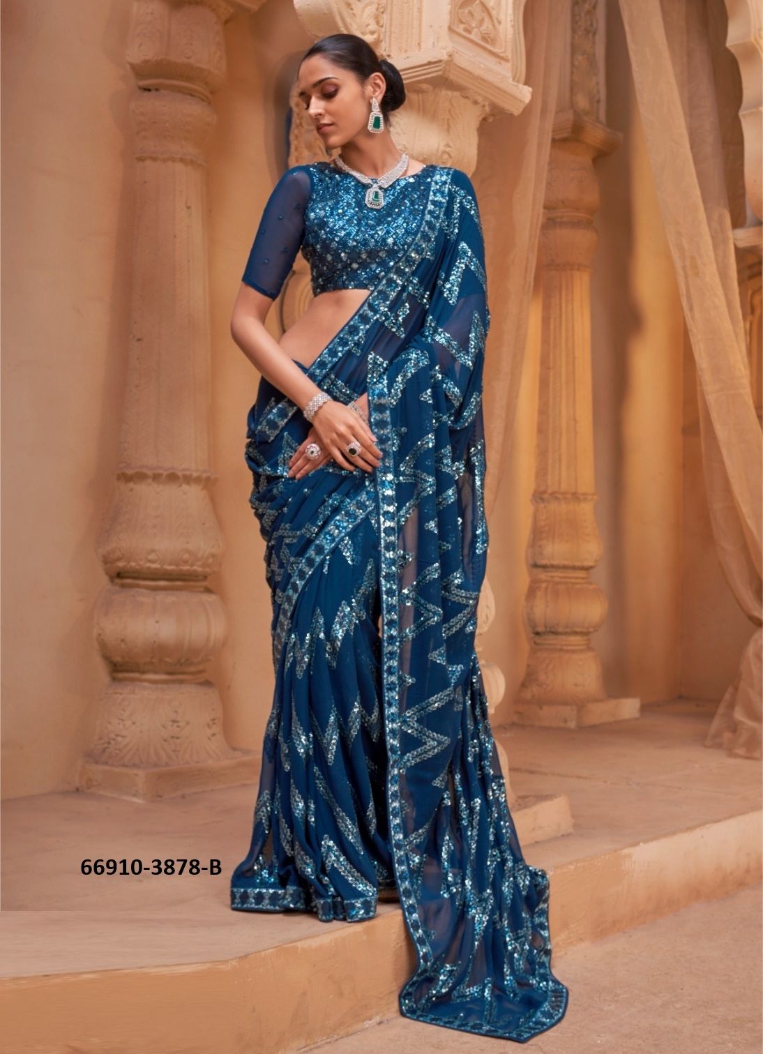 COLOURS OF 3878 - Catalog # 66910 (Set of 5 Sarees)