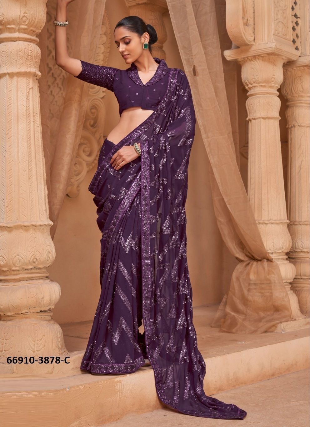 COLOURS OF 3878 - Catalog # 66910 (Set of 5 Sarees)
