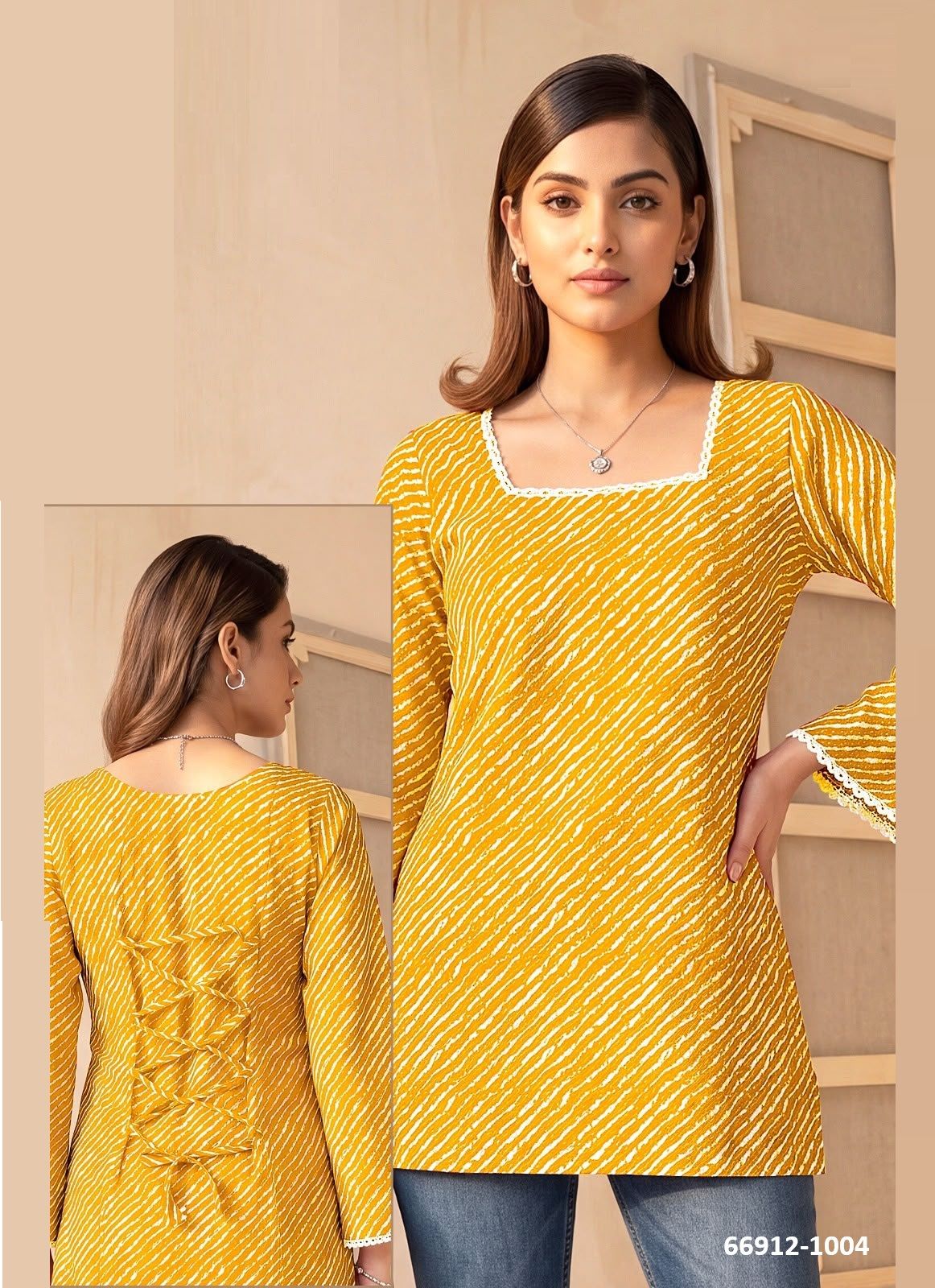 CHINI MINI - Catalog # 66912 (Set of 6 Readymade Women's Kurtis / Tops) CHINI MINI - Catalog # 66912 (Set of 6 Readymade Women's Kurtis / Tops)