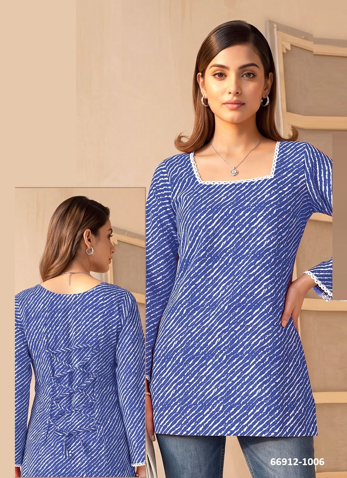 CHINI MINI - Catalog # 66912 (Set of 6 Readymade Women's Kurtis / Tops) CHINI MINI - Catalog # 66912 (Set of 6 Readymade Women's Kurtis / Tops)