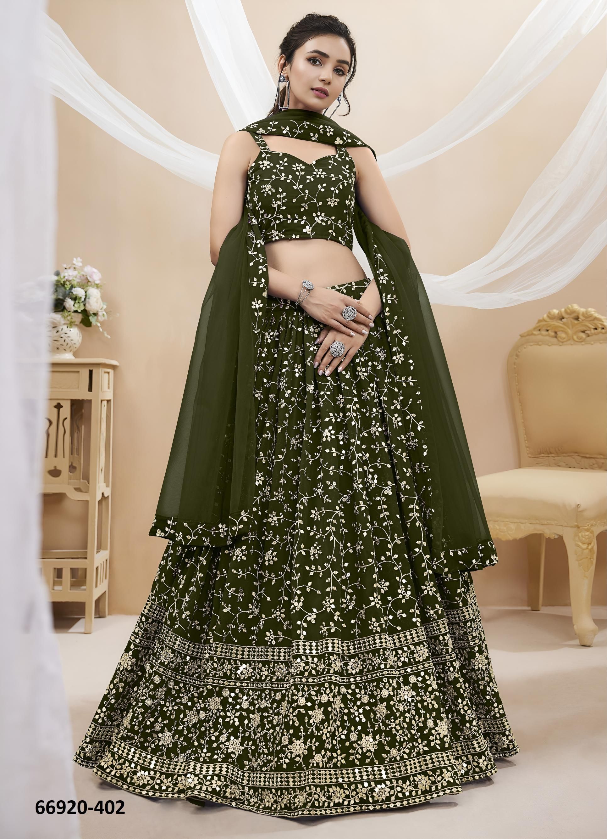 RUHANA 1 - Catalog # 66920 (Set of 6 Semi-Stitched Lehengas) RUHANA 1 - Catalog # 66920 (Set of 6 Semi-Stitched Lehengas)