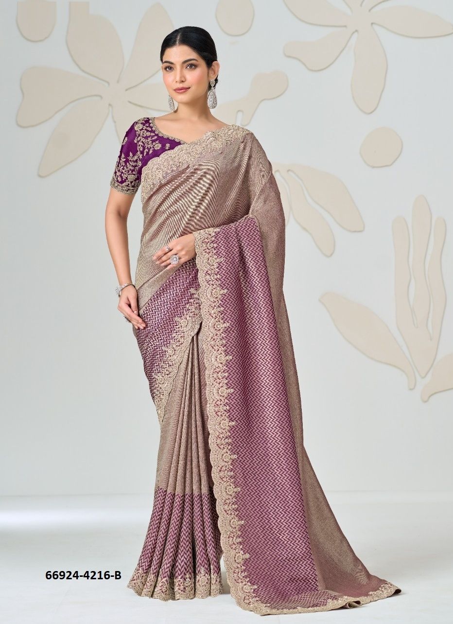 DESIGN 4216 COLORS - Catalog # 66924 (Set of 5 Sarees) DESIGN 4216 COLORS - Catalog # 66924 (Set of 5 Sarees)