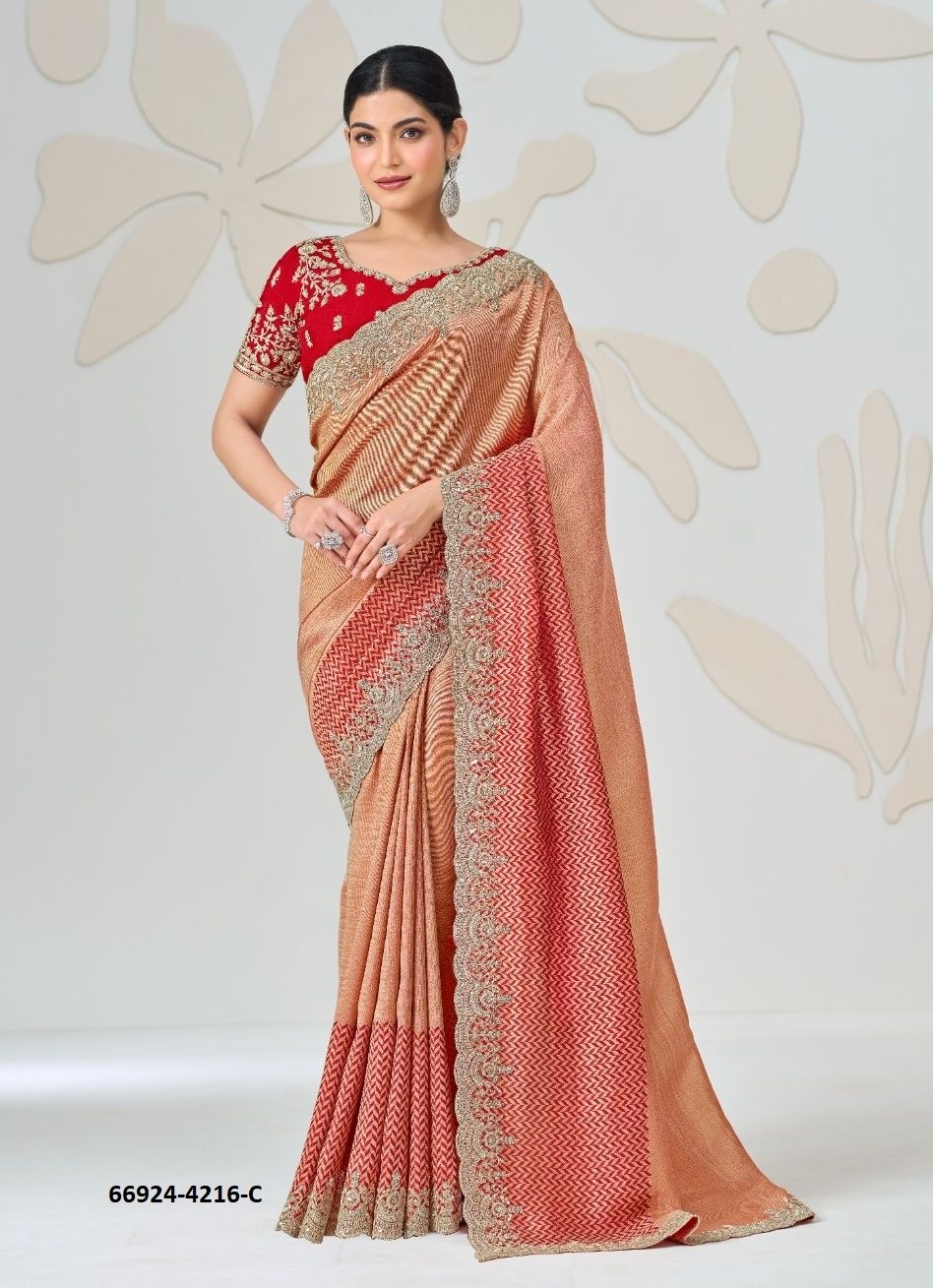 DESIGN 4216 COLORS - Catalog # 66924 (Set of 5 Sarees) DESIGN 4216 COLORS - Catalog # 66924 (Set of 5 Sarees)