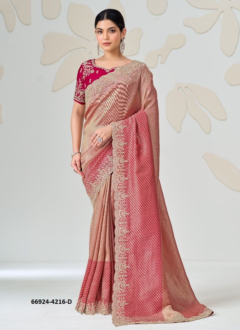 DESIGN 4216 COLORS - Catalog # 66924 (Set of 5 Sarees) DESIGN 4216 COLORS - Catalog # 66924 (Set of 5 Sarees)