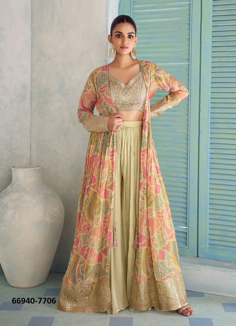 SHAHEEN - Catalog # 66940 (Set of 3 Indo-Western Outfits) SHAHEEN - Catalog # 66940 (Set of 3 Indo-Western Outfits)