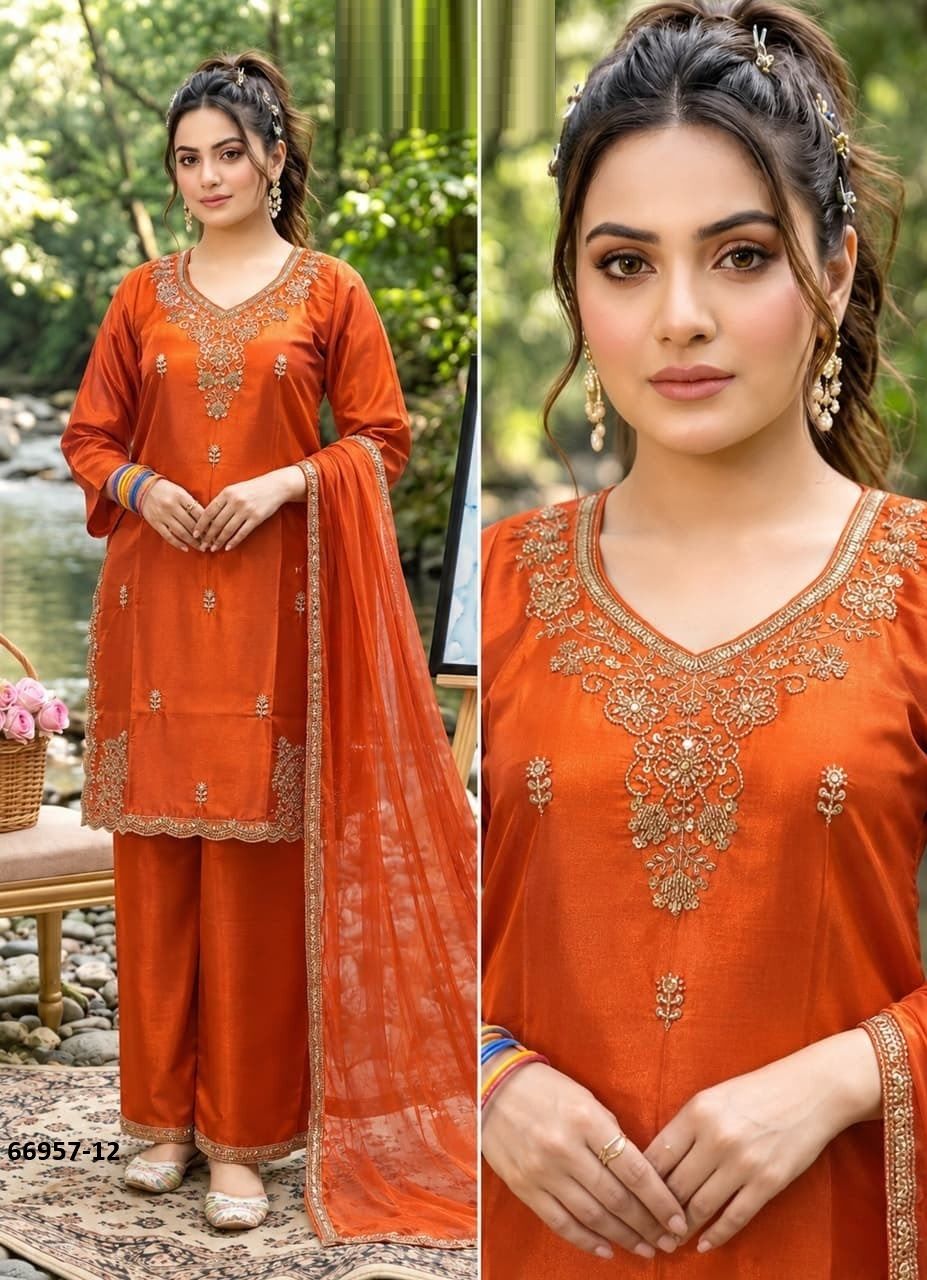 DESIGN 11-13 - Catalog # 66957 (Set of 4 SIZE-SETS [Readymade Salwar Suits])
