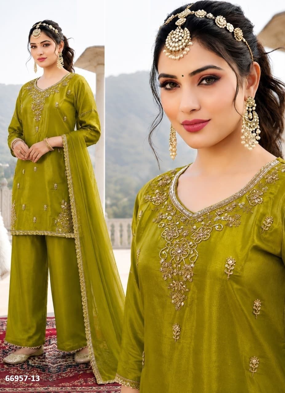 DESIGN 11-13 - Catalog # 66957 (Set of 4 SIZE-SETS [Readymade Salwar Suits])