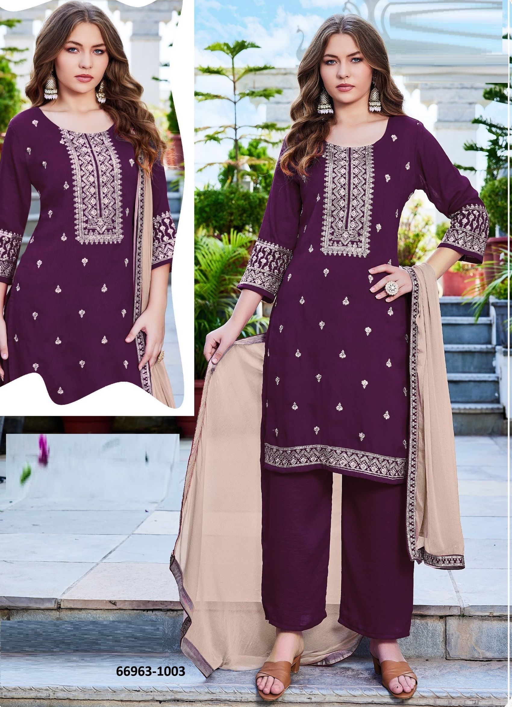 MOON LIGHT - Catalog # 66963 (Set of 12 SIZE-SETS [Readymade Salwar Suits])