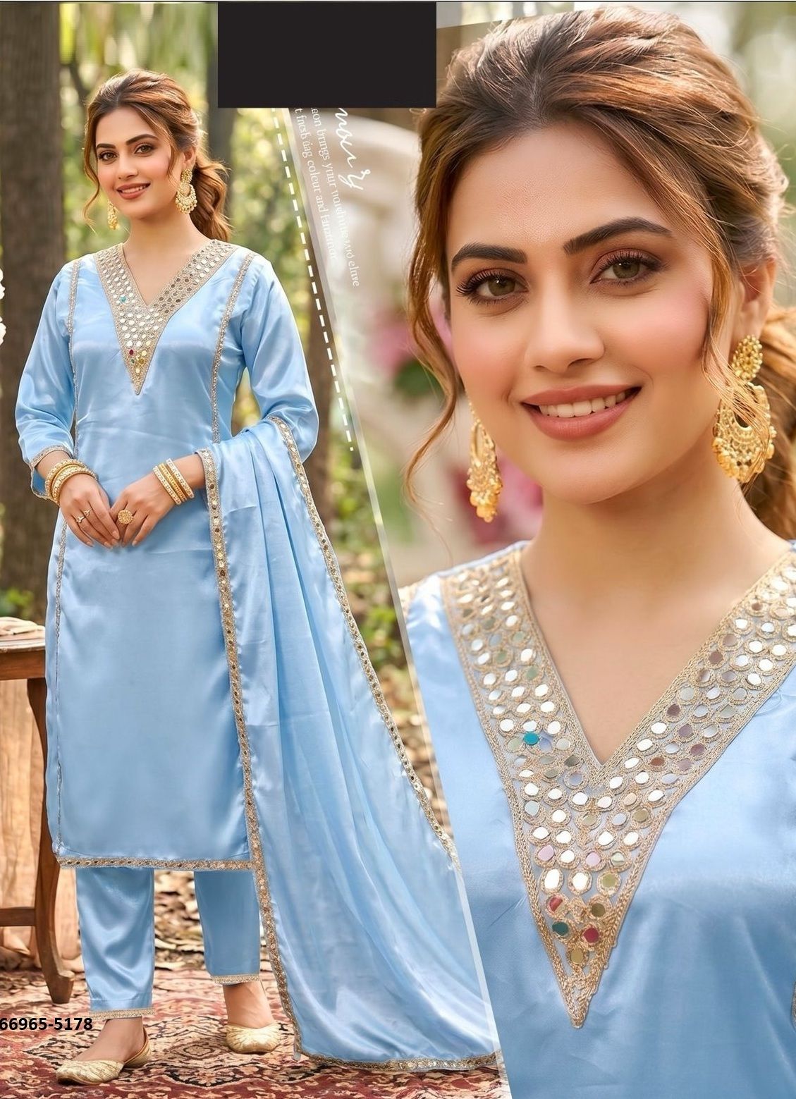 DESIGN 5174 - Catalog # 66965 (Set of 4 SIZE-SETS [Readymade Salwar Suits])